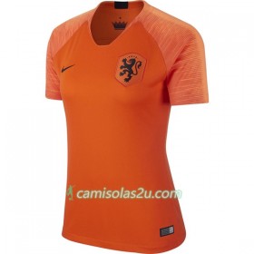Camisolas de Futebol Holanda National Mulher Equipamento Principal 2018 Manga Curta